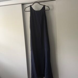 AYR Effortlessly Dress Blue Silk Slip‎ Midi Dress